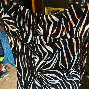 Zebra print tube top, Flowey, ties in the back, the sides are longer.